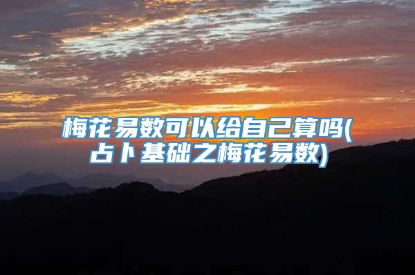 梅花易数可以给自己算吗(占卜基础之梅花易数)