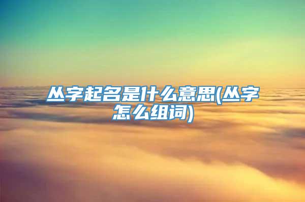 丛字起名是什么意思(丛字怎么组词)