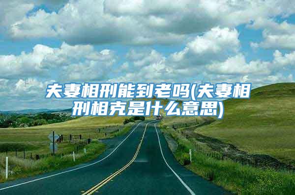 夫妻相刑能到老吗(夫妻相刑相克是什么意思)