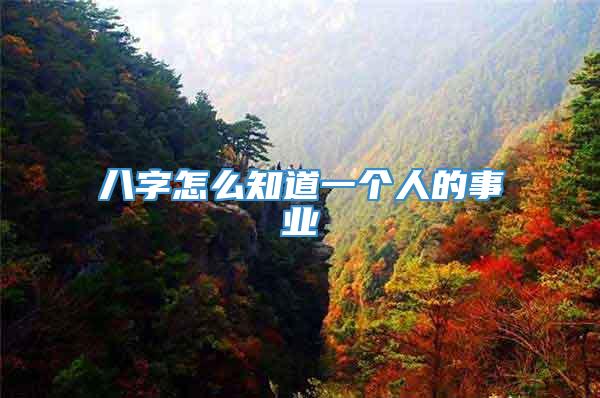 八字怎么知道一个人的事业