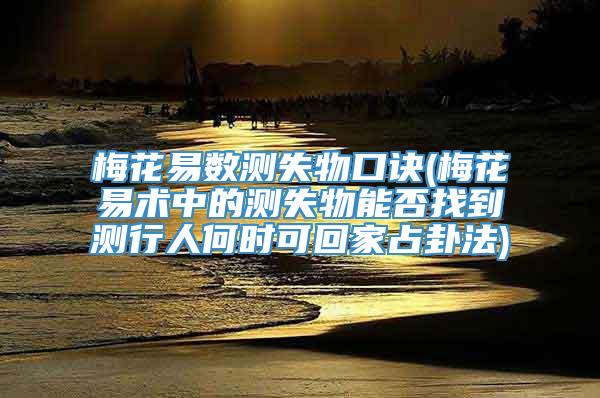 梅花易数测失物口诀(梅花易术中的测失物能否找到测行人何时可回家占卦法)