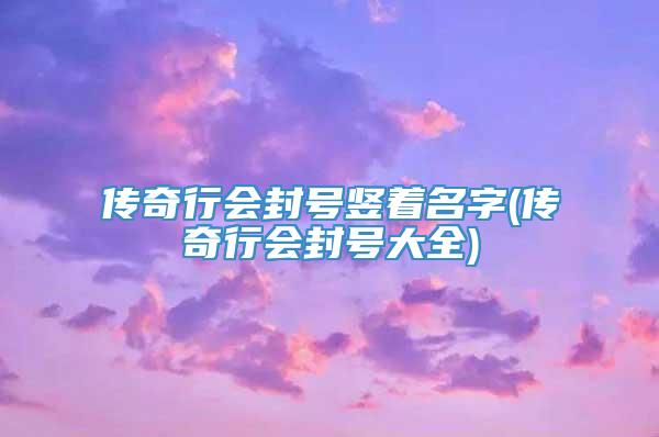 传奇行会封号竖着名字(传奇行会封号大全)