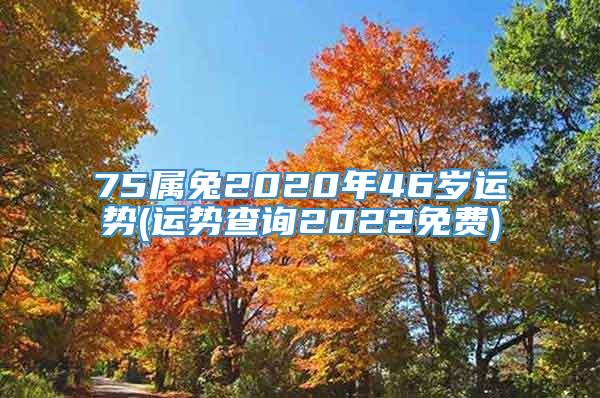 75属兔2020年46岁运势(运势查询2022免费)