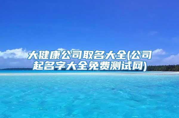 大健康公司取名大全(公司起名字大全免费测试网)