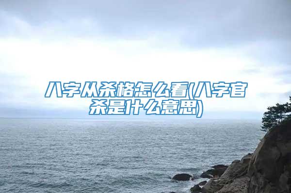 八字从杀格怎么看(八字官杀是什么意思)