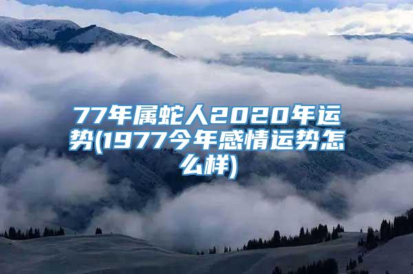 77年属蛇人2020年运势(1977今年感情运势怎么样)