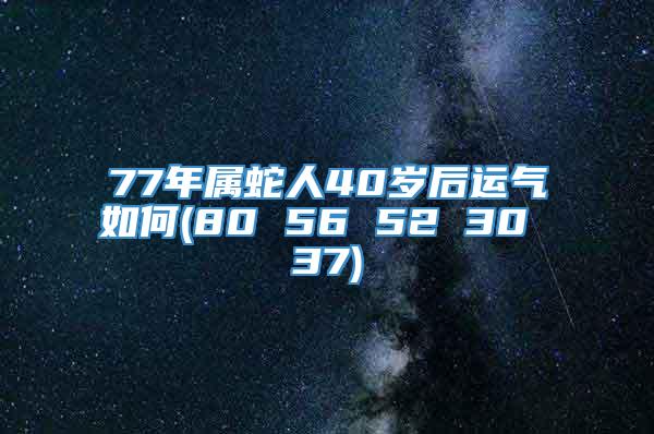 77年属蛇人40岁后运气如何(80 56 52 30 37)
