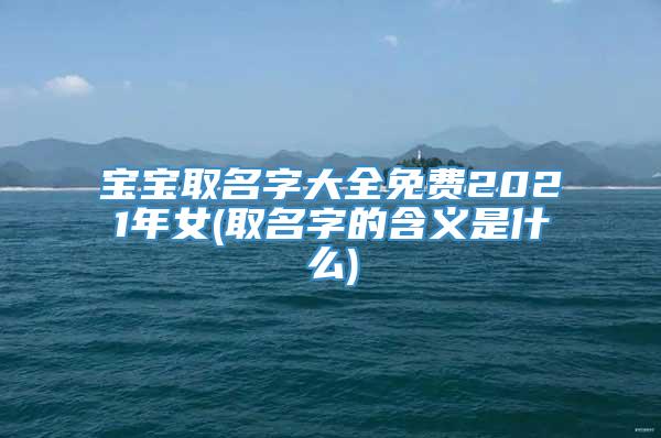 宝宝取名字大全免费2021年女(取名字的含义是什么)