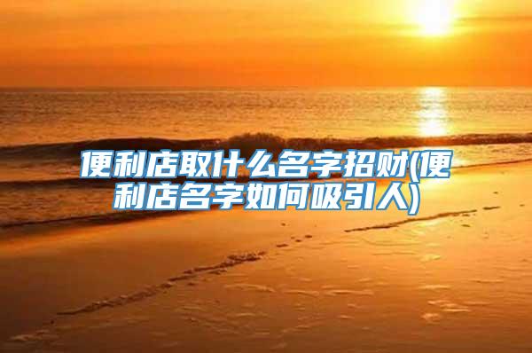便利店取什么名字招财(便利店名字如何吸引人)