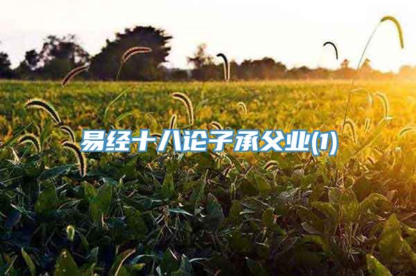 易经十八论子承父业(1)