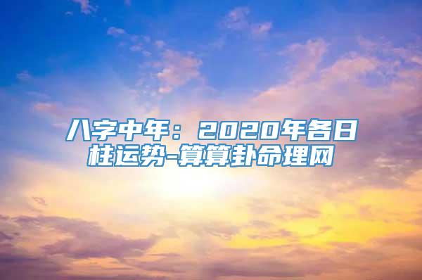 八字中年：2020年各日柱运势-算算卦命理网