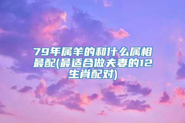 79年属羊的和什么属相最配(最适合做夫妻的12生肖配对)