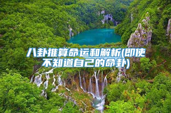 八卦推算命运和解析(即使不知道自己的命卦)