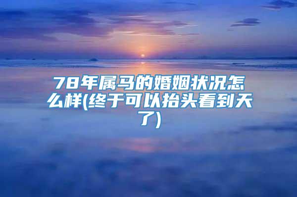 78年属马的婚姻状况怎么样(终于可以抬头看到天了)