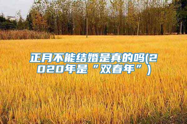 正月不能结婚是真的吗(2020年是“双春年”)