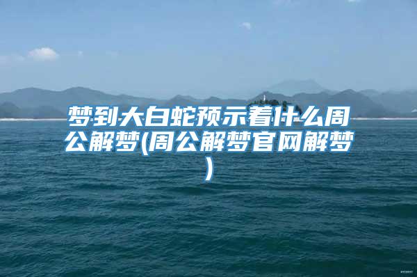梦到大白蛇预示着什么周公解梦(周公解梦官网解梦)