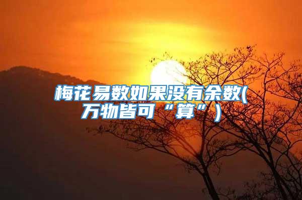 梅花易数如果没有余数(万物皆可“算”)