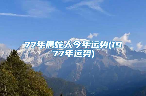 77年属蛇人今年运势(1977年运势)