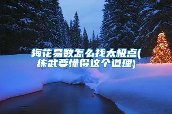 梅花易数怎么找太极点(练武要懂得这个道理)