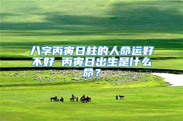 八字丙寅日柱的人命运好不好 丙寅日出生是什么命？