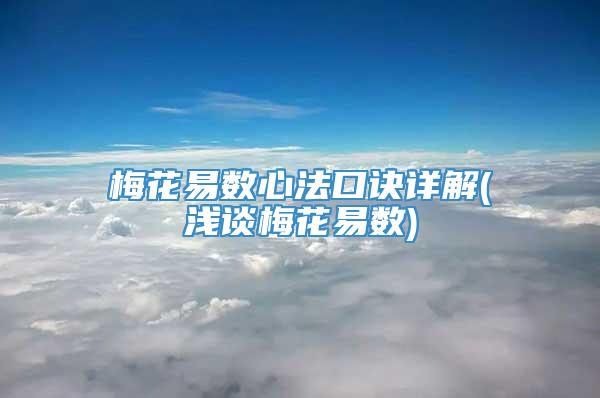梅花易数心法口诀详解(浅谈梅花易数)