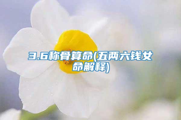 3.6称骨算命(五两六钱女命解释)