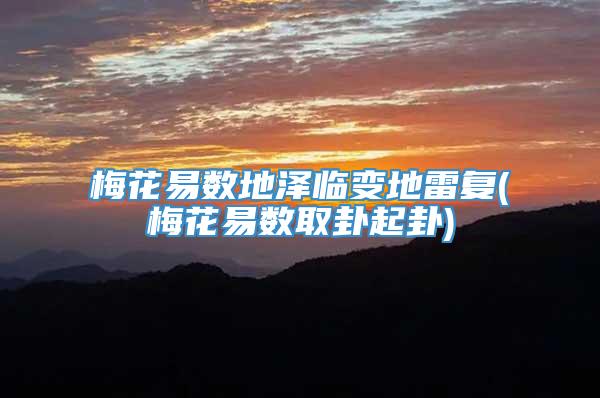 梅花易数地泽临变地雷复(梅花易数取卦起卦)