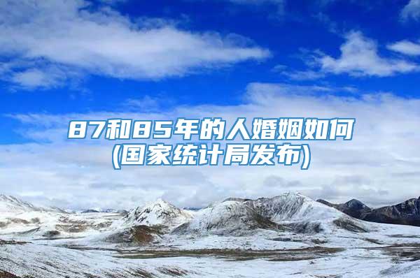 87和85年的人婚姻如何(国家统计局发布)