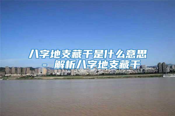 八字地支藏干是什么意思 - 解析八字地支藏干