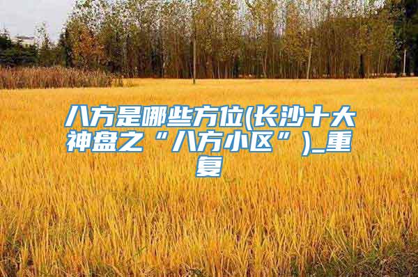 八方是哪些方位(长沙十大神盘之“八方小区”)_重复