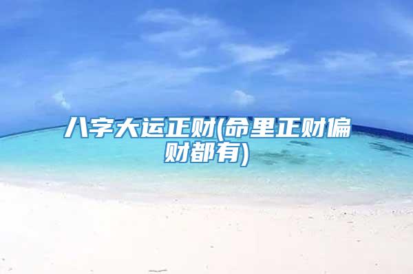 八字大运正财(命里正财偏财都有)