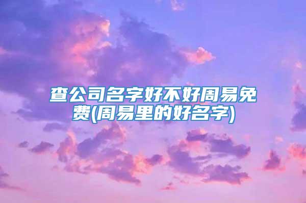 查公司名字好不好周易免费(周易里的好名字)