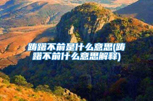 踌躇不前是什么意思(踌躇不前什么意思解释)