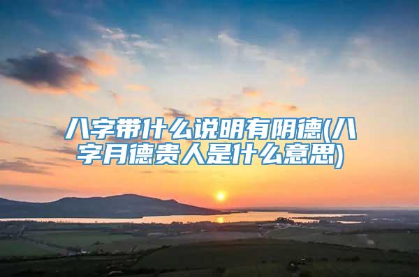 八字带什么说明有阴德(八字月德贵人是什么意思)