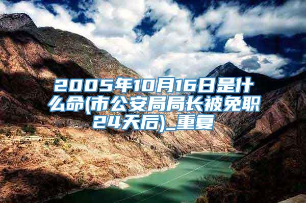 2005年10月16日是什么命(市公安局局长被免职24天后)_重复