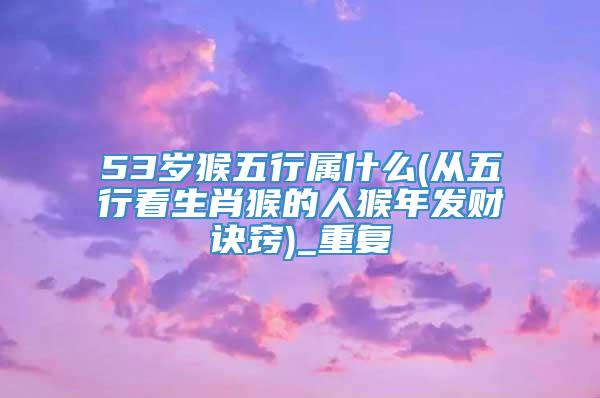 53岁猴五行属什么(从五行看生肖猴的人猴年发财诀窍)_重复