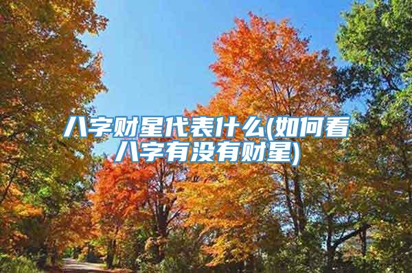 八字财星代表什么(如何看八字有没有财星)