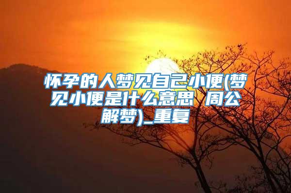 怀孕的人梦见自己小便(梦见小便是什么意思 周公解梦)_重复