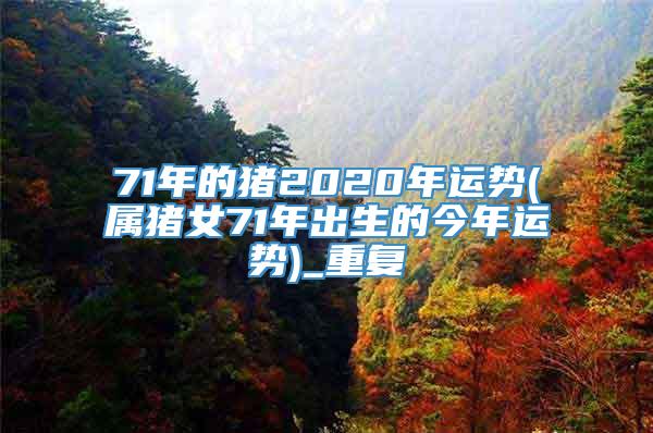 71年的猪2020年运势(属猪女71年出生的今年运势)_重复