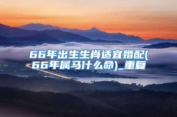 66年出生生肖适宜婚配(66年属马什么命)_重复
