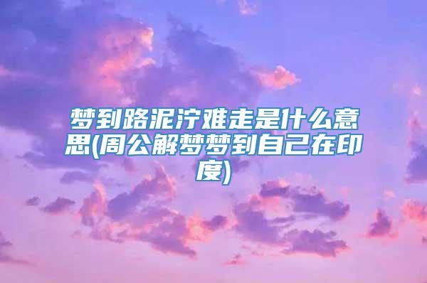 梦到路泥泞难走是什么意思(周公解梦梦到自己在印度)