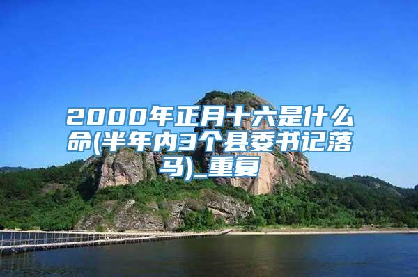 2000年正月十六是什么命(半年内3个县委书记落马)_重复