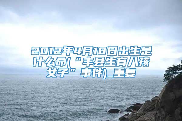 2012年4月18日出生是什么命(“丰县生育八孩女子”事件)_重复