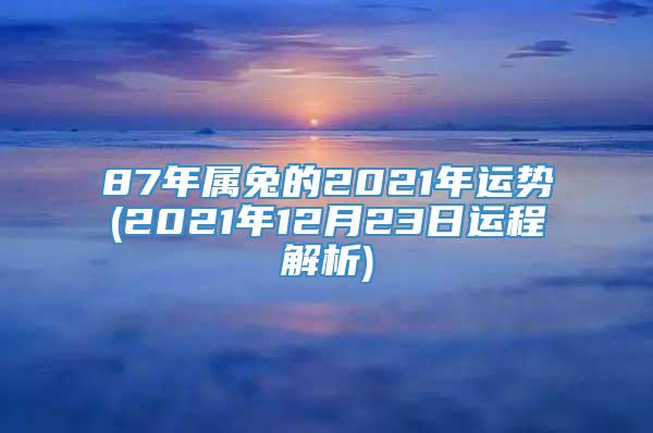 87年属兔的2021年运势(2021年12月23日运程解析)
