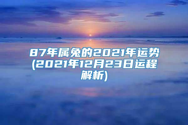 87年属兔的2021年运势(2021年12月23日运程解析)