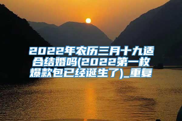 2022年农历三月十九适合结婚吗(2022第一枚爆款包已经诞生了)_重复