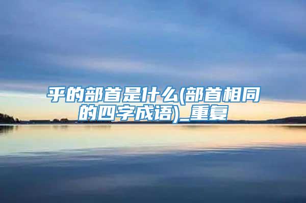 乎的部首是什么(部首相同的四字成语)_重复