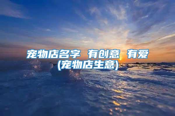 宠物店名字 有创意 有爱(宠物店生意)