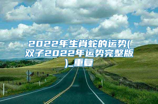 2022年生肖蛇的运势(双子2022年运势完整版)_重复