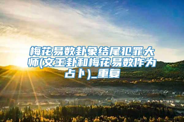 梅花易数卦象结尾犯罪大师(文王卦和梅花易数作为占卜)_重复